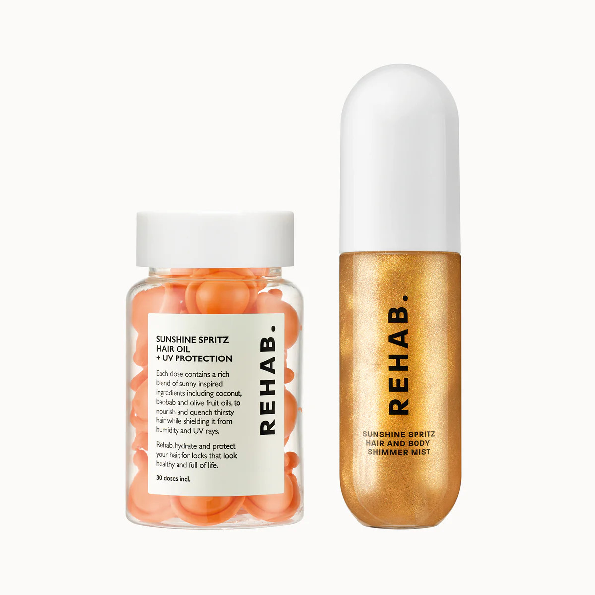 Sunshine Spritz Hair UV Oil & Shimmer Mist Duo | REHAB Your Hair
