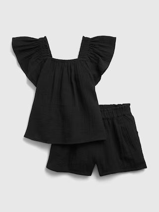 Kids Crinkle Gauze Flutter Sleeve Outfit Set | Gap (US)