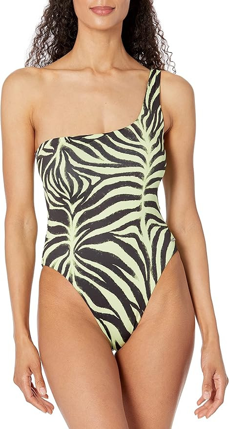 HUGO Women's Standard Modern Animal Print Single Shoulder One-Piece Swimsuit | Amazon (US)