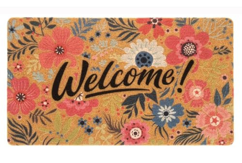 FGSS Flower-Welcome-Doormat Outdoor-Entrance - Coir-Non-Slip Floral Seasonal-Spring Summer Indoor Home Decor Front Door Mats | Amazon (US)