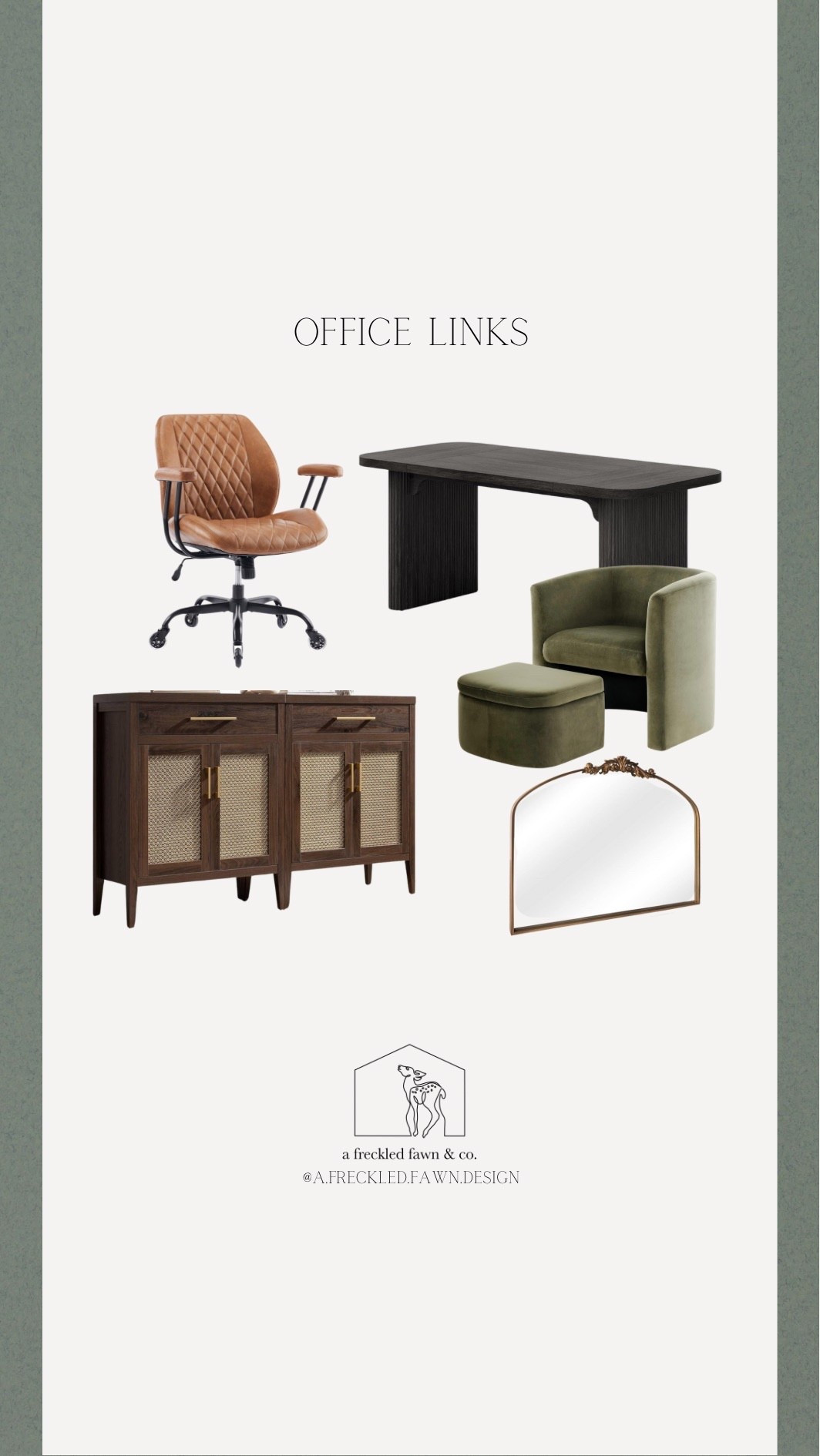 Desk chair, desk, storage cabinets, green velvet chair, vintage style mirror

#LTKHome #LTKWorkwear #LTKFindsUnder100