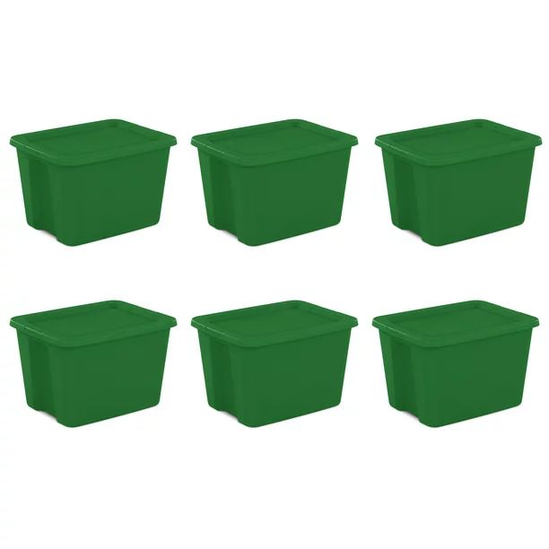 Sterilite Plastic 18 Gallon Tote Box Elf Green Set of 6 - Walmart.com | Walmart (US)