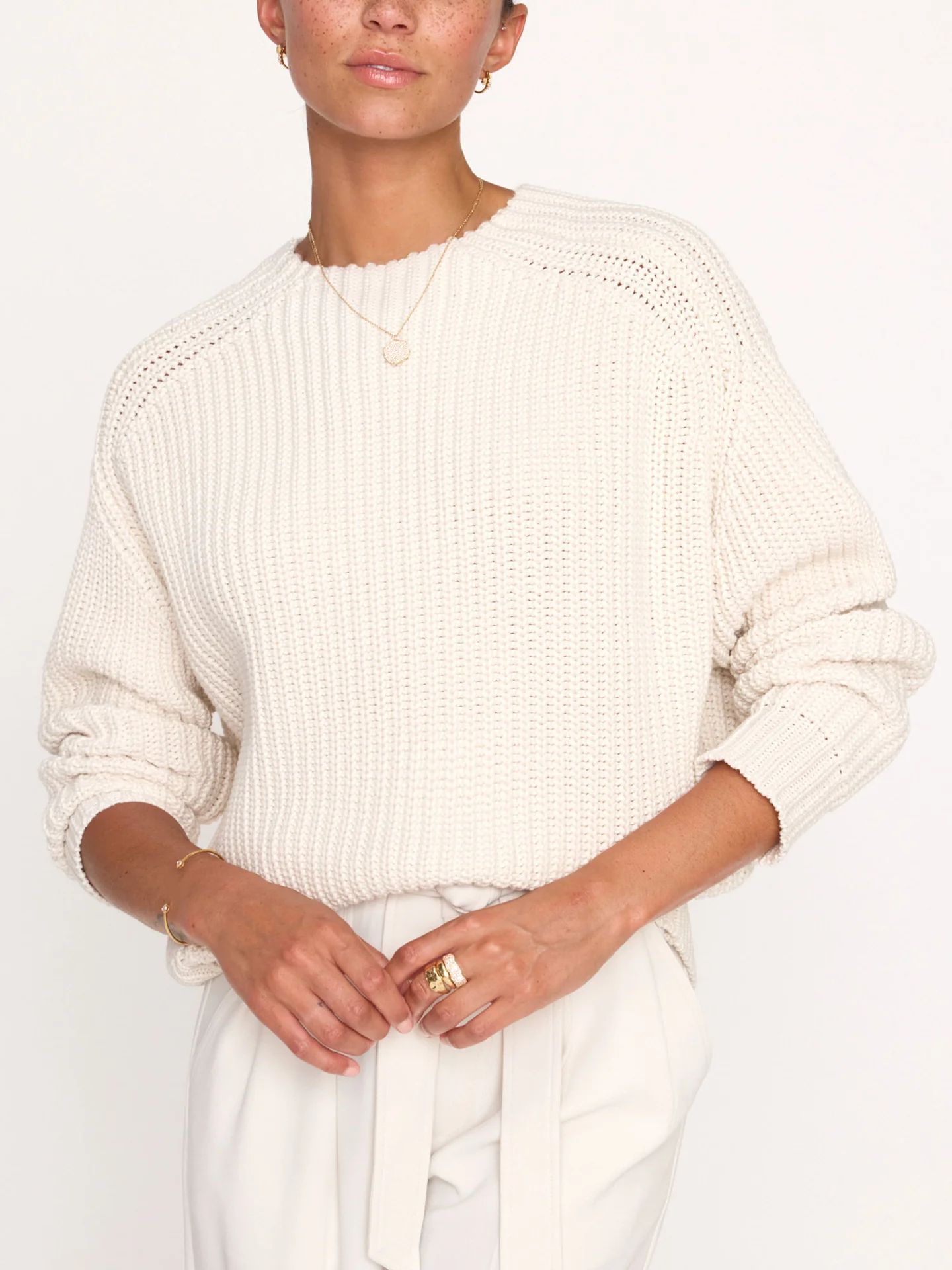 Brochu Walker | Women's Beckett Pullover Sweater in Ecru | Brochu Walker