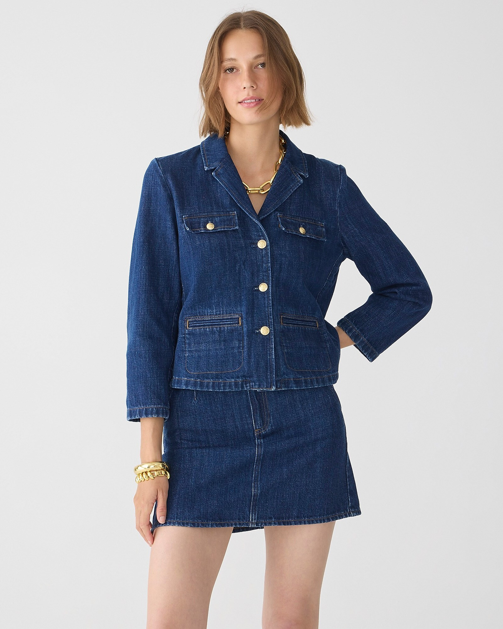 Denim blazer-jacket in resin wash | J. Crew US