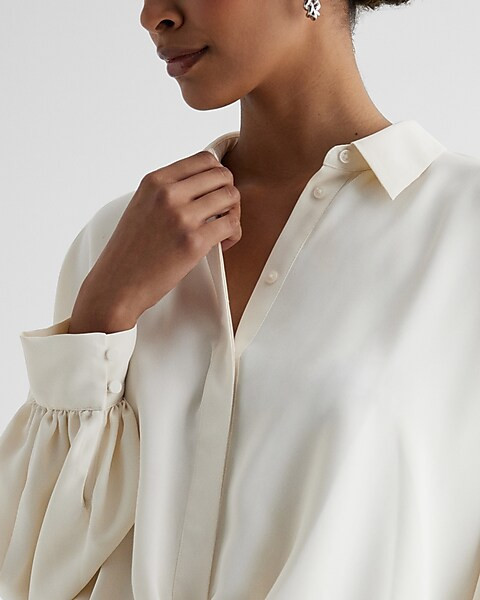 Tie Front Shirt Bodysuit | Express