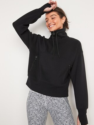 Dynamic Fleece Half-Zip Sweatshirt for Women | Old Navy (US)