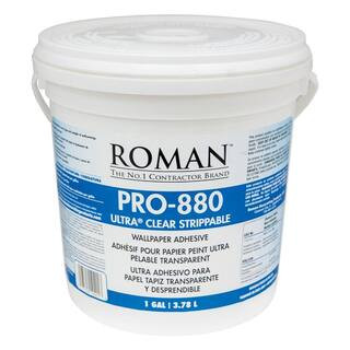 Roman Professional ROMAN PRO-880 1 gal. Ultra Clear Strippable Wallpaper Adhesive 012401 - The Ho... | The Home Depot