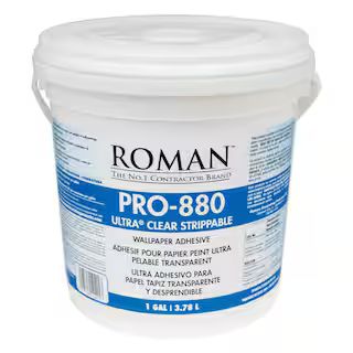 Roman Professional ROMAN PRO-880 1 gal. Ultra Clear Strippable Wallpaper Adhesive 012401 - The Ho... | The Home Depot