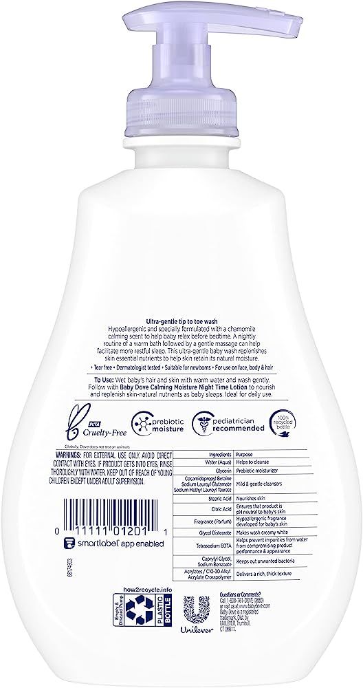 Baby Dove Sensitive Skin Care Baby Wash Calming Moisture For a Calming Baby Bath Wash Hypoallerge... | Amazon (US)
