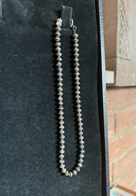 Vintage Navajo Sterling Silver Pearl Beaded Necklace - Native American  | eBay | eBay US