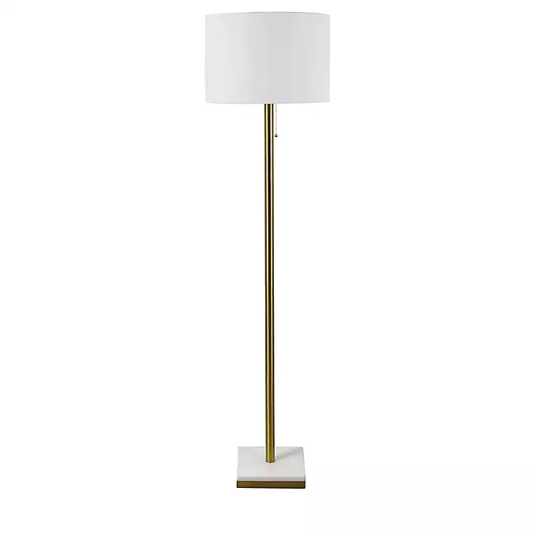 Gold Metal and Marble Base Floor Lamp | Kirkland's Home