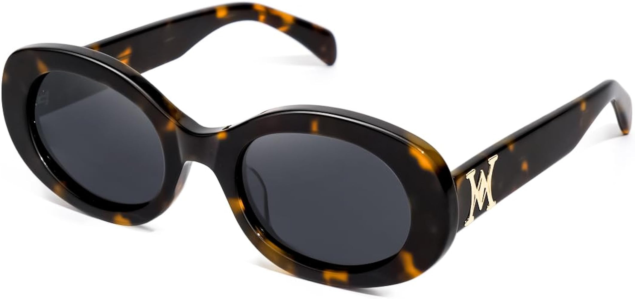 Retro Oval Sunglasses for Women Men Polarized Handmade Acetate Women's Sunglasses Trendy | Amazon (US)