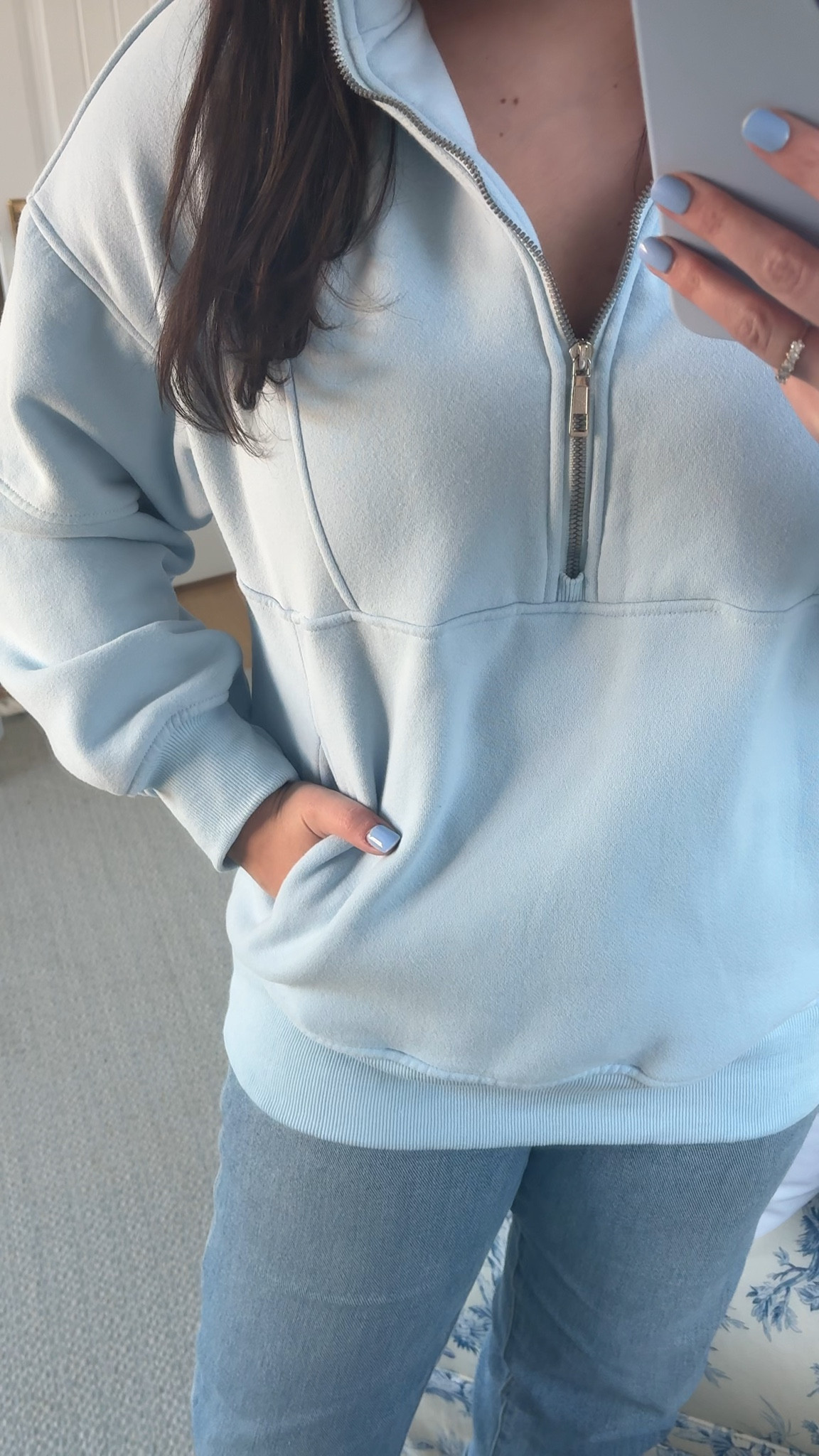 Love this Amazon half zip! Covers the bum! 🩵

#LTKActive #LTKFitness #LTKWatchNow