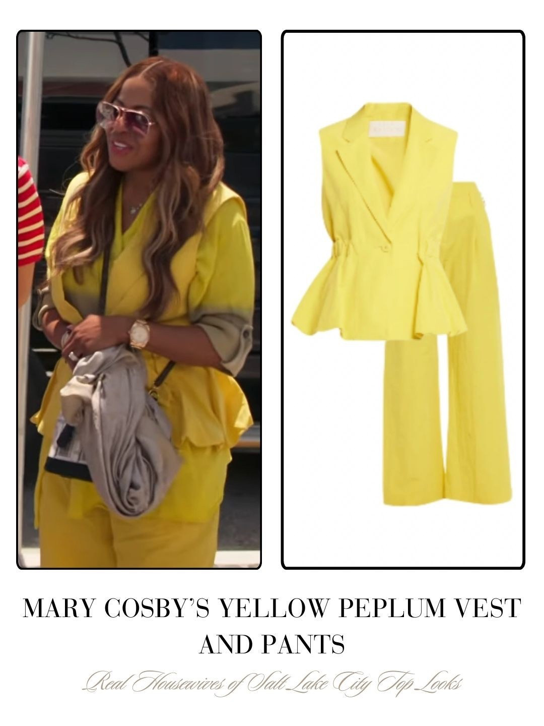 Mary Cosby’s Yellow Peplum Vest and Pants 