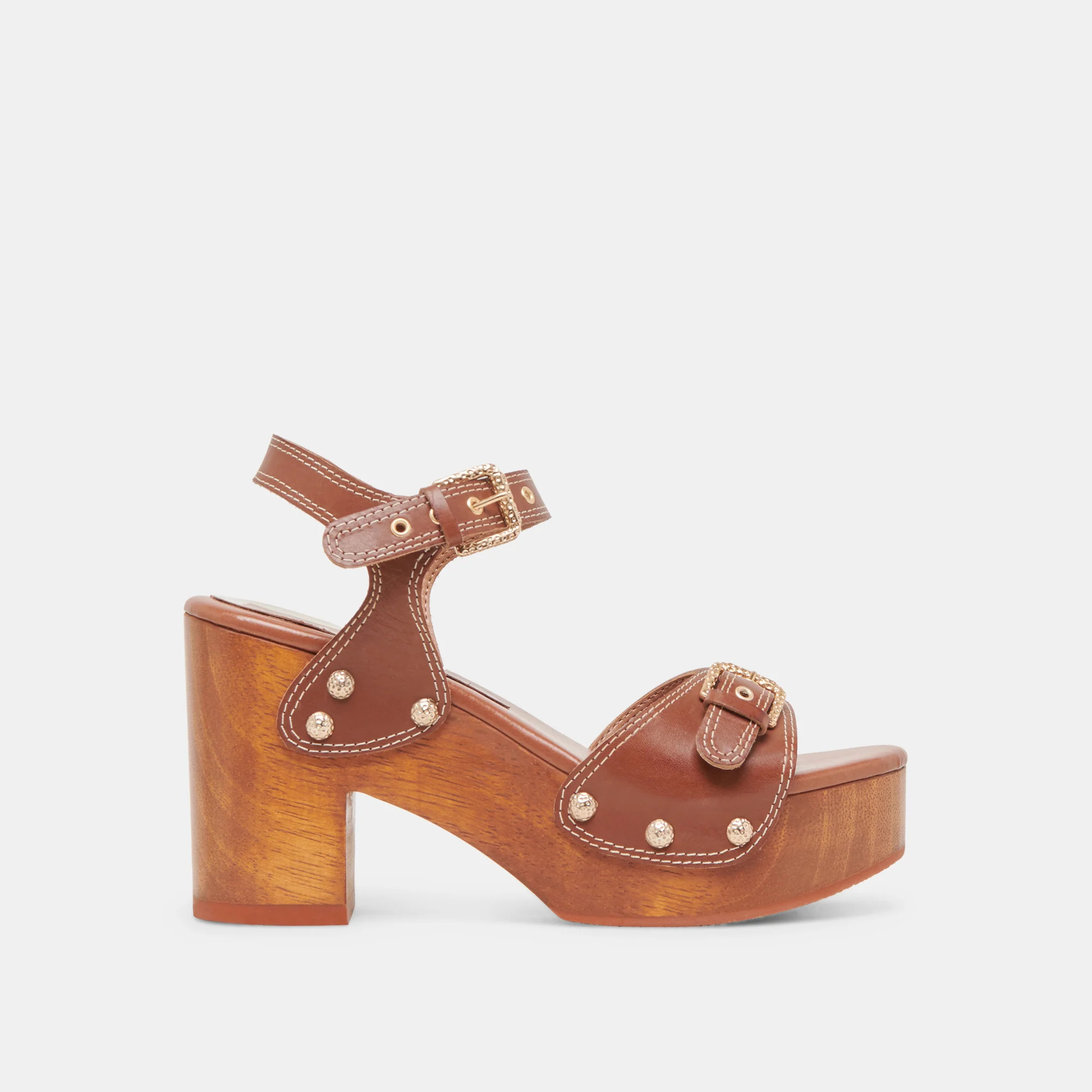 YANDY HEELS COGNAC LEATHER | DolceVita.com