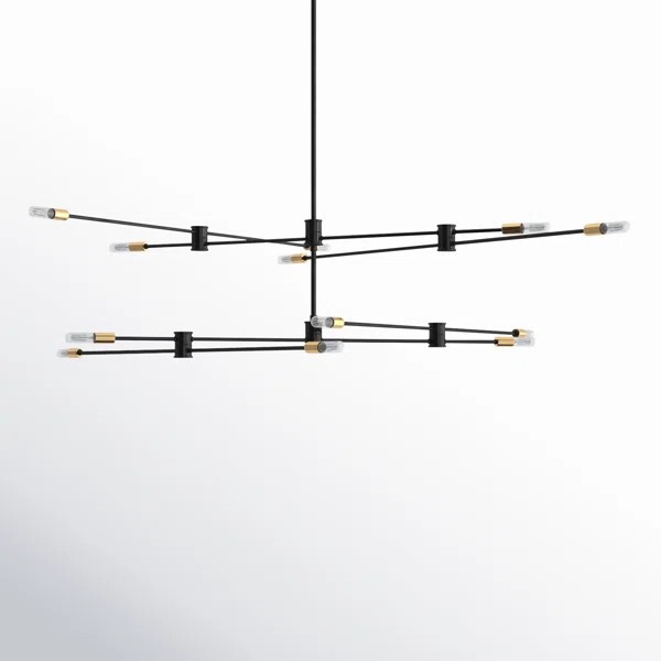 Jordy 12 - Light Dimmable Sputnik Modern Linear Chandelier | Wayfair North America