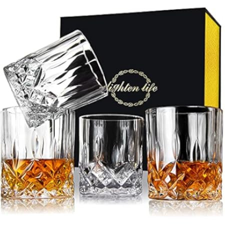 KANARS Old Fashioned Whiskey Glasses with Luxury Box - 10 Oz Rocks Barware For Scotch, Bourbon, Liqu | Amazon (US)