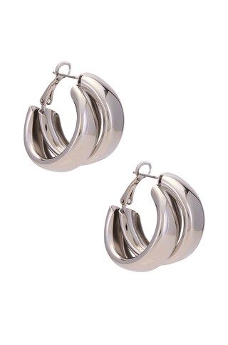 Coupled Hoops in Silver | Revolve Clothing (Global)