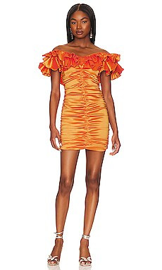 Lovers and Friends Nikolina Ruched Dress in Orange from Revolve.com | Revolve Clothing (Global)