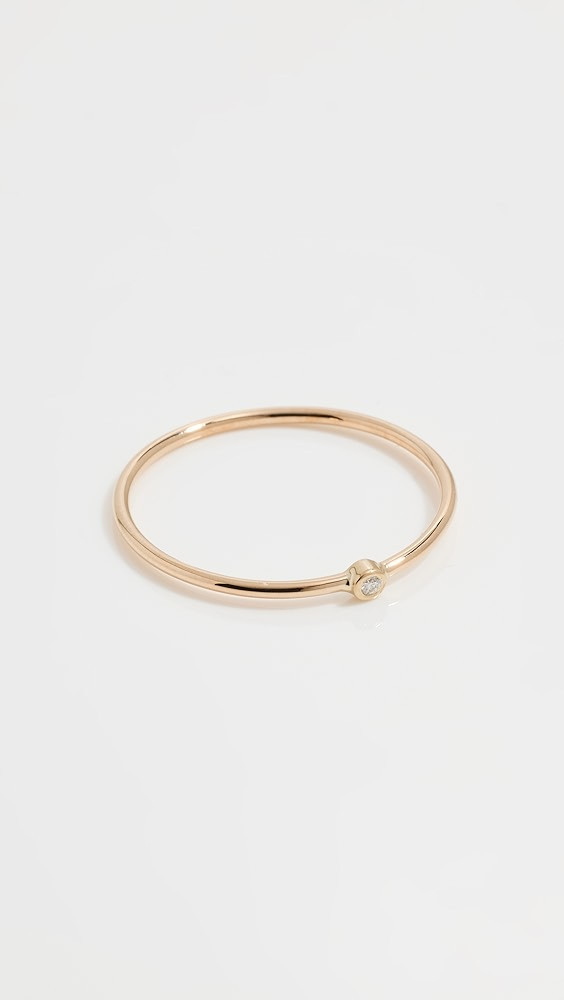 14k Diamond Bezel Thin Gold Band Ring | Shopbop