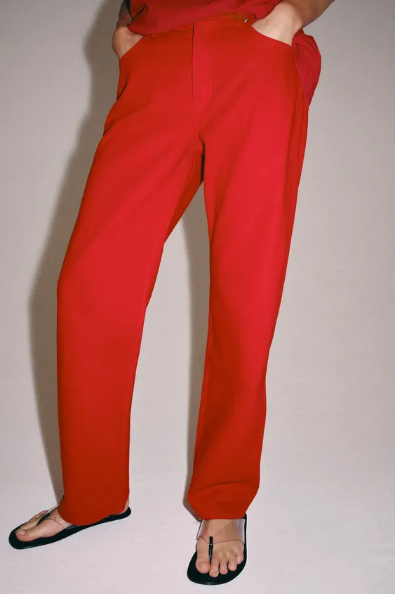 ZW COLLECTION MID-RISE STRAIGHT LEG JEANS | Zara US