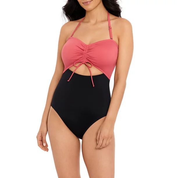 Time and Tru Women’s and Women's Plus Color Block One Piece Swimsuit | Walmart (US)