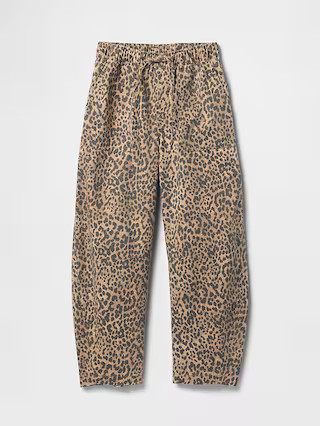 Mid Rise Print Pull-On Barrel Jeans | Gap Factory