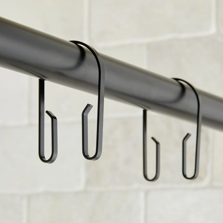 Better Homes & Gardens U-Shape Rustproof Double Shower Hooks, Matte Black, Set of 12 | Walmart (US)