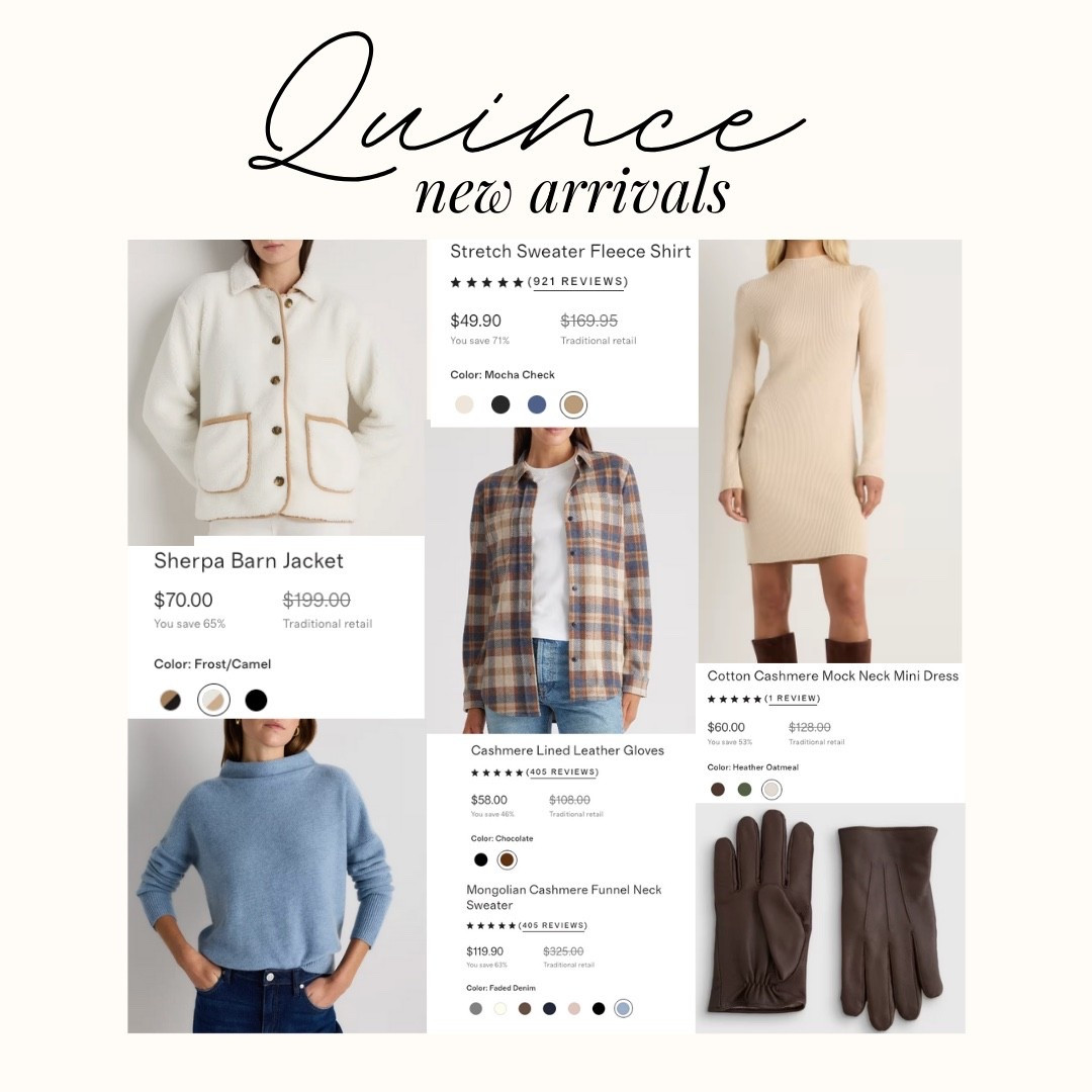 ✨ New Quince arrivals just dropped — and they’re SO good! 🤎 From luxe cashmere sweaters to cozy fleece layers, these pieces look designer without the price tag. Most under $100 and so perfect for winter layering. Effortless style, premium quality, and major savings. Don’t miss these capsule wardrobe must-haves!

#LTKSeasonal #LTKTall #LTKWorkwear