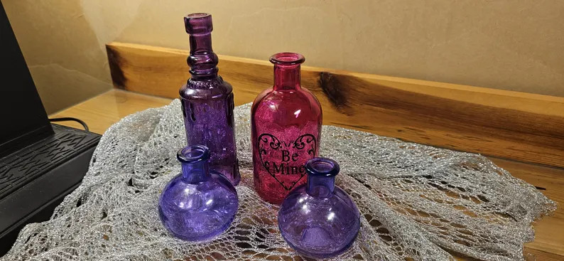 Valentine's Day Love Potion Bottles for Display or Gifting. Empty, Ready for Your 'magic'. Purple... | Etsy (US)