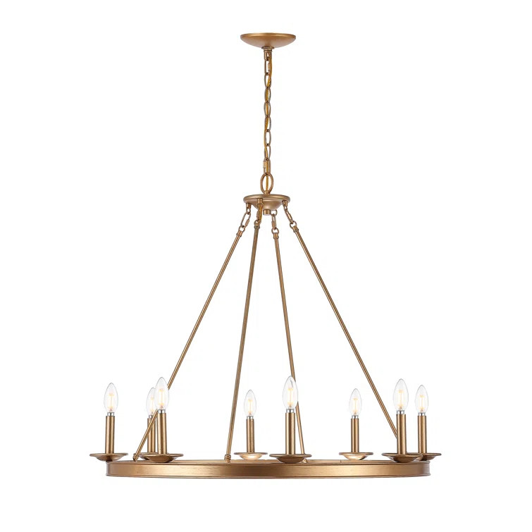 Natal 8 - Light Candle Style Wagon Wheel Chandelier | Wayfair North America