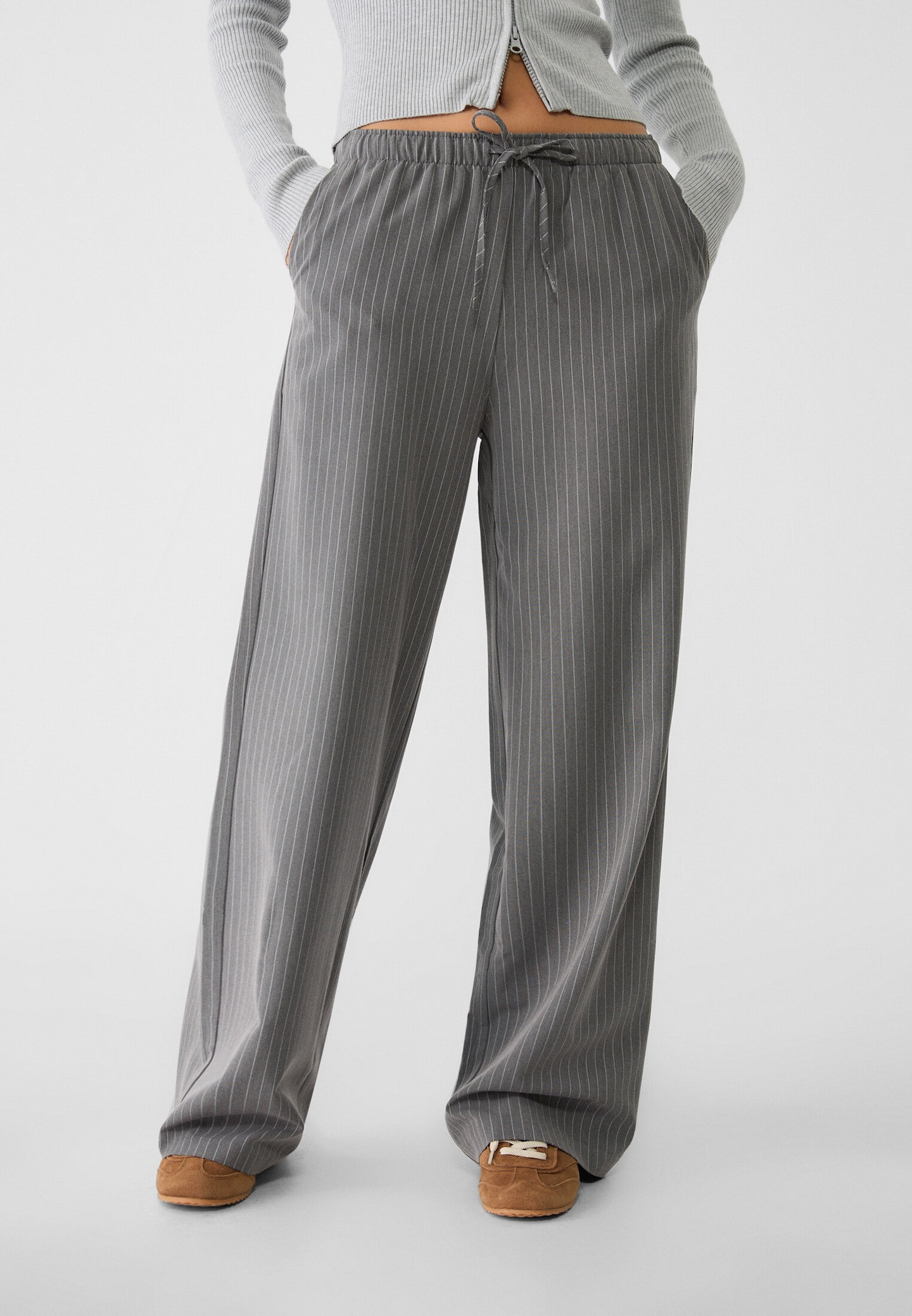 Long flowing smart trousers | Stradivarius (UK)