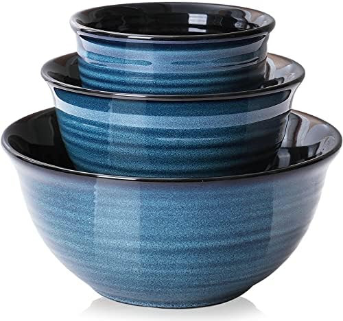 Hasense Ceramic Mixing Bowls Set for Kitchen, Handmade Serving Dishes for Entertaining, 2.1/1.0/0... | Amazon (US)