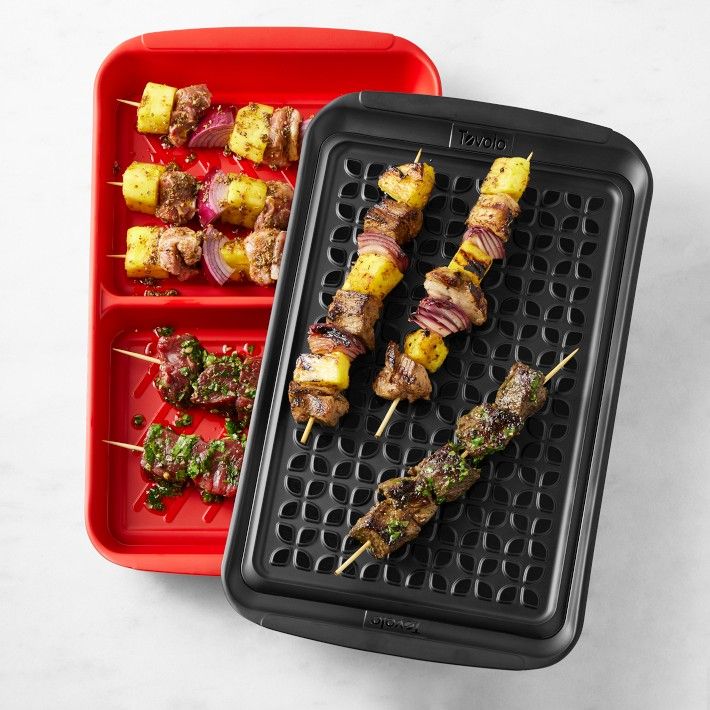 Williams Sonoma 2-Piece Dual Grill Marinade & Prep Tray Set | Williams-Sonoma