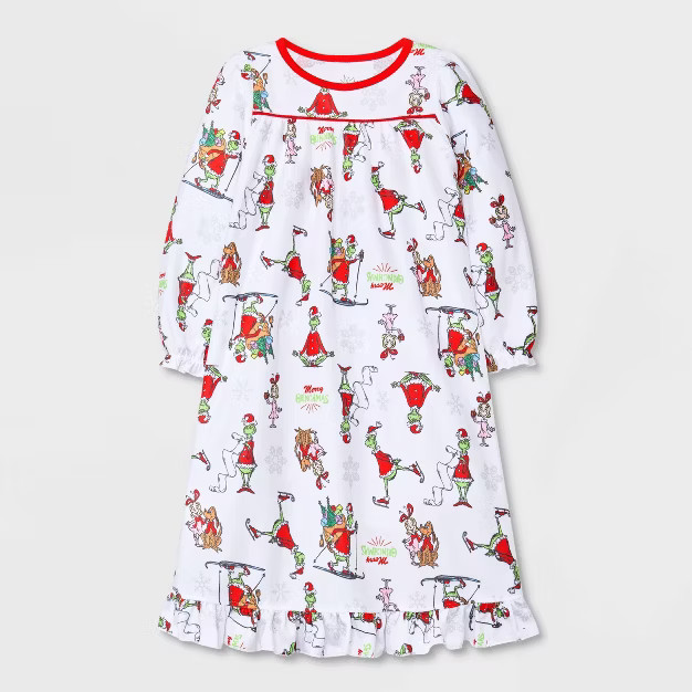 Toddler Girls' Dr. Seuss Grinch Granny NightGown - White | Target