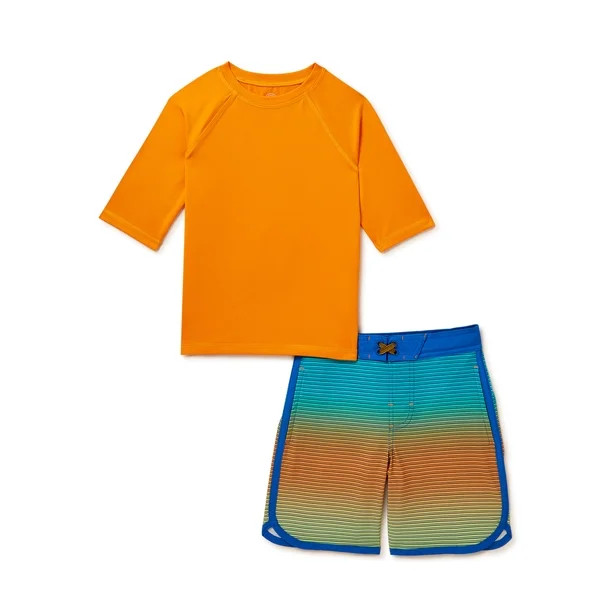 Wonder Nation Boys Quick Dry Rashguard and Swim Trunks Set, 2-Piece, Sizes 4-18 & Husky | Walmart (US)
