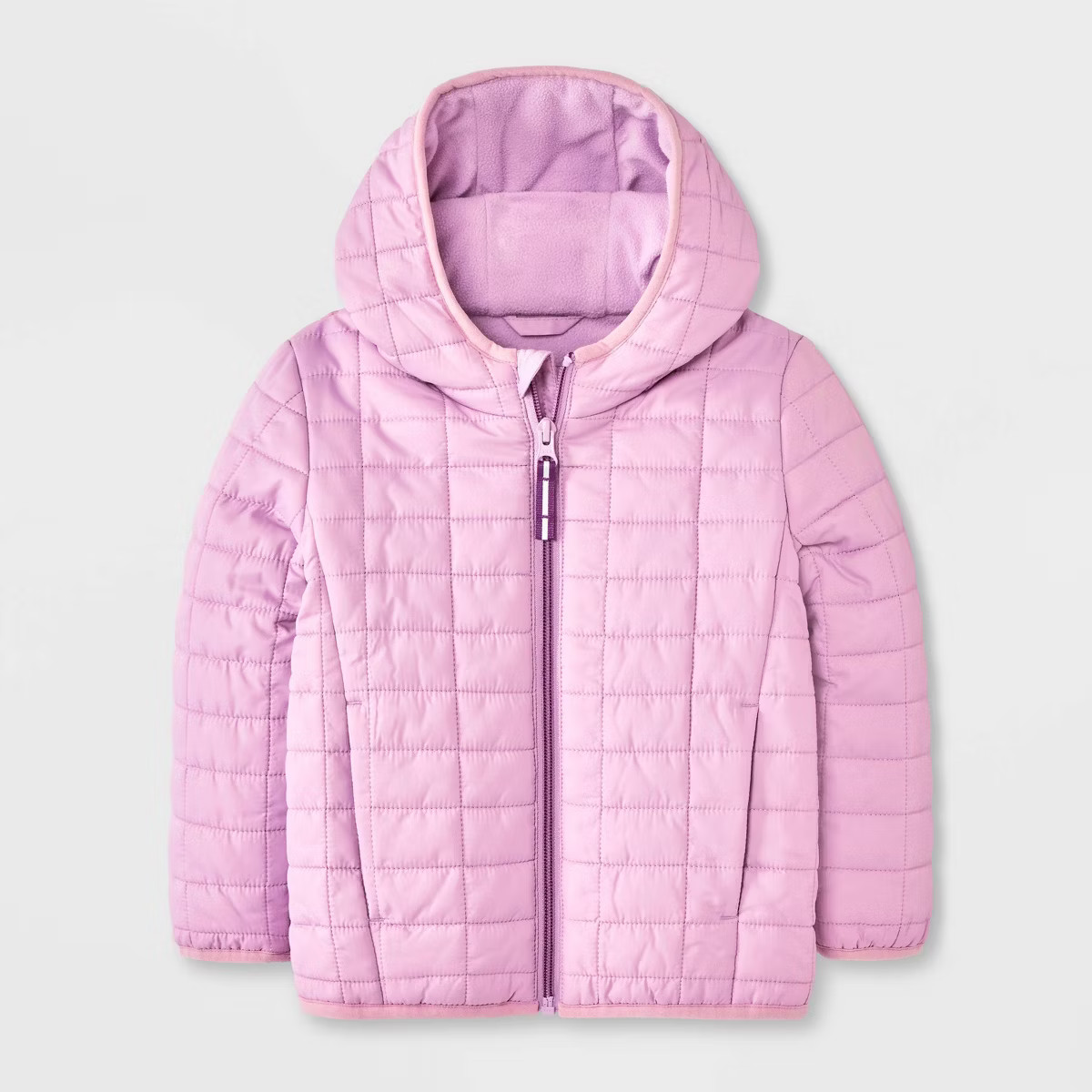 Toddler Girls' Value Hooded Puffer Jacket - Cat & Jack™ Mauve | Target