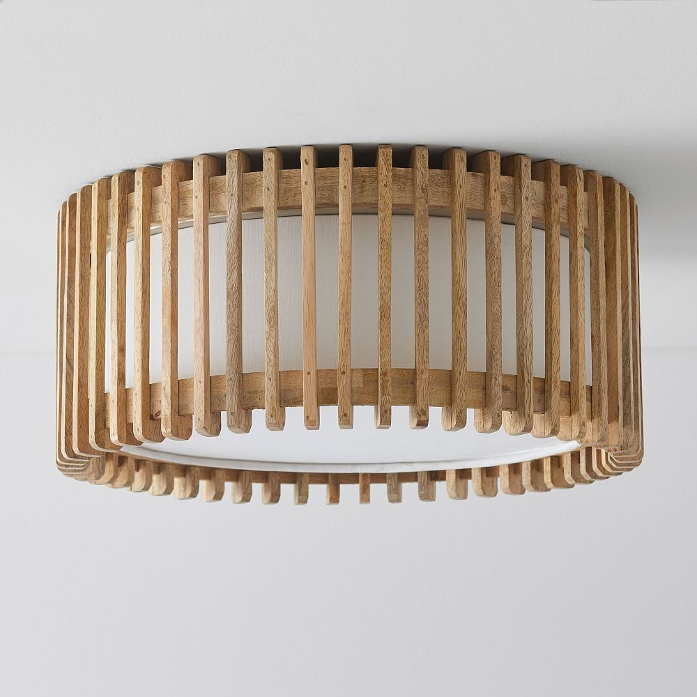 Blaine Wooden Drum Flush Mount (17") | Pottery Barn Teen