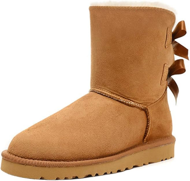 JOY IN LOVE Women's Snow Boots for Winter Mid-Calf high Back Bows | Amazon (US)