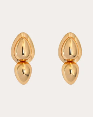 Lina Hernández Women's Cosmic Egg Large Drop Earrings in Gold | Olivela