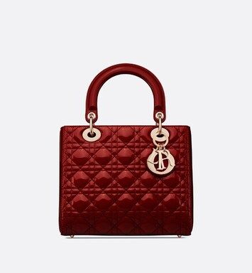 Medium Lady Dior Bag Cherry Red Patent Cannage Calfskin - Bags - Women's Fashion | DIOR | Dior Beauty (US)