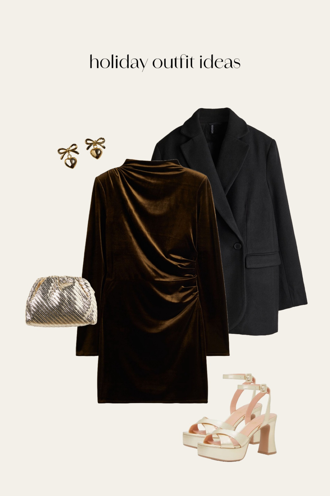 velvet dress holiday outfit - cocktail attire, oversized blazer, gold accessories 

#LTKHoliday #LTKParties #LTKSeasonal