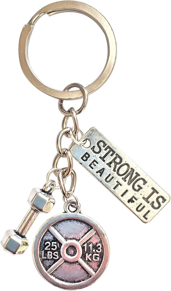 Motivational Fitness Keychain with Strong is Beautiful Inspirational Quote Gym Workout (Strong We... | Amazon (US)