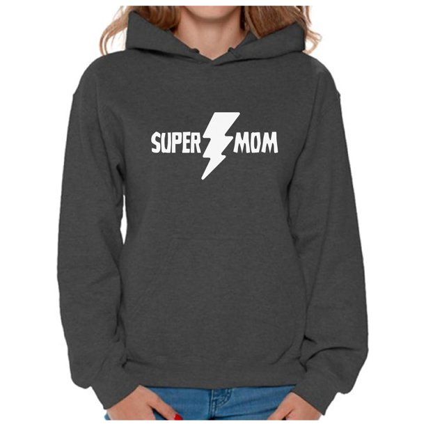 Awkward Styles Women's Super Mom Mothering Graphic Hoodie Tops Gift For Mom | Walmart (US)