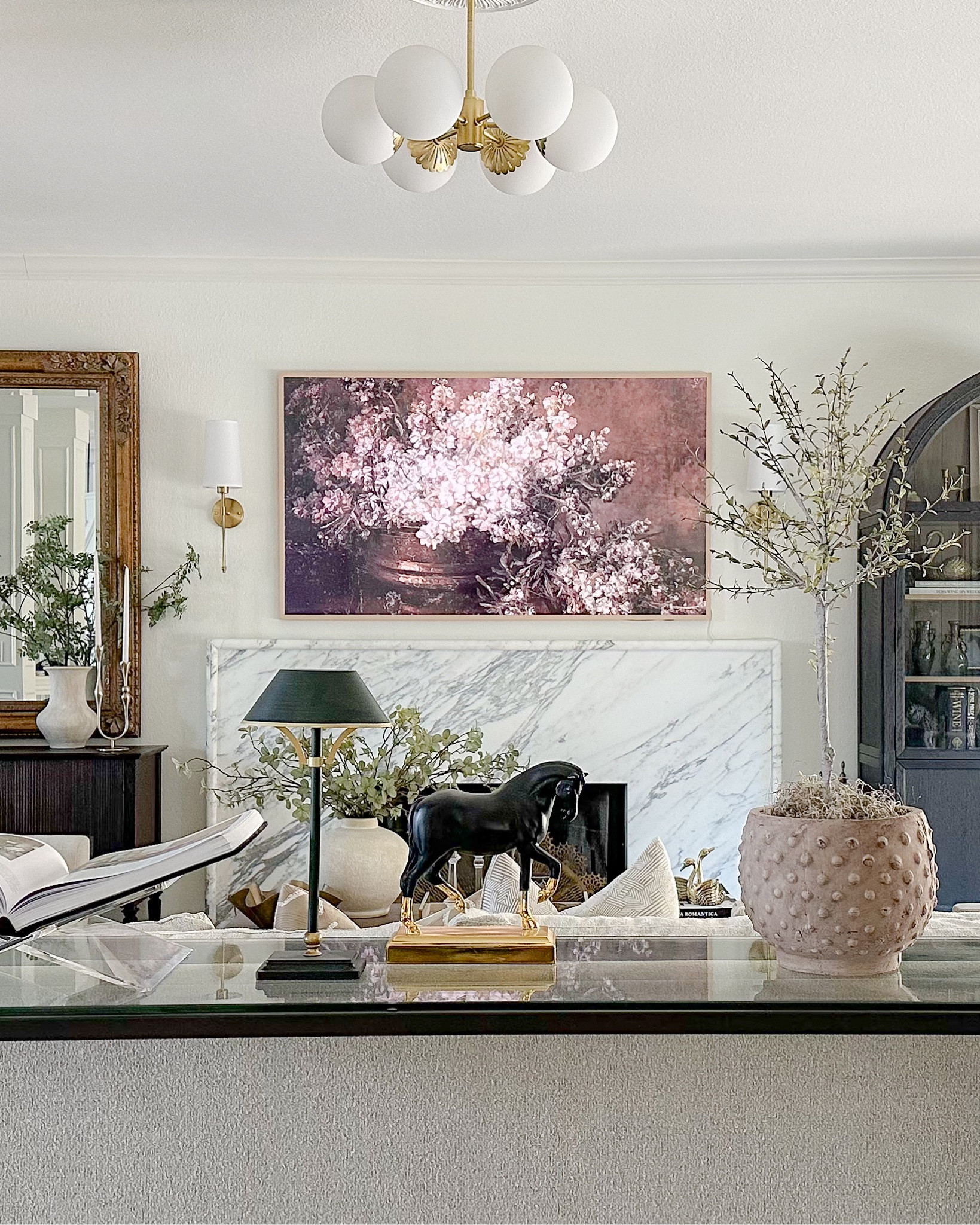 Living room views featuring our 75” Frame TV and behind sofa console table styling!

#LTKhome #LTKfindsunder50 #LTKstyletip