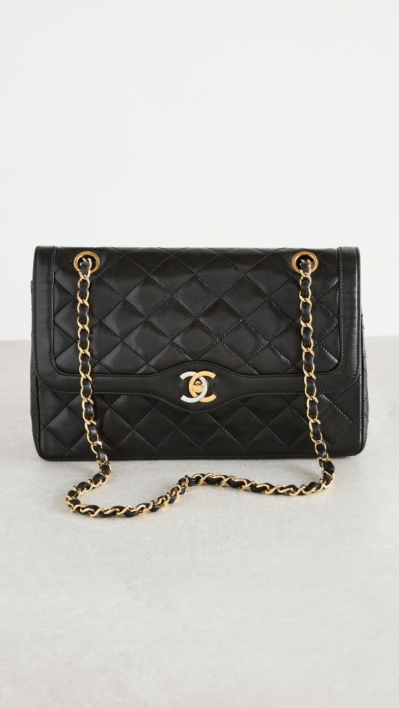 What Goes Around Comes Around Chanel Black Lamb Paris Ltd 10" Bag | Shopbop | Shopbop