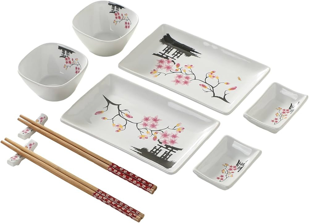 10 pcs Japanese Sushi Plate Sets Serving Platters and Trays for Entertaining Sushi Dishes Set Pla... | Amazon (US)