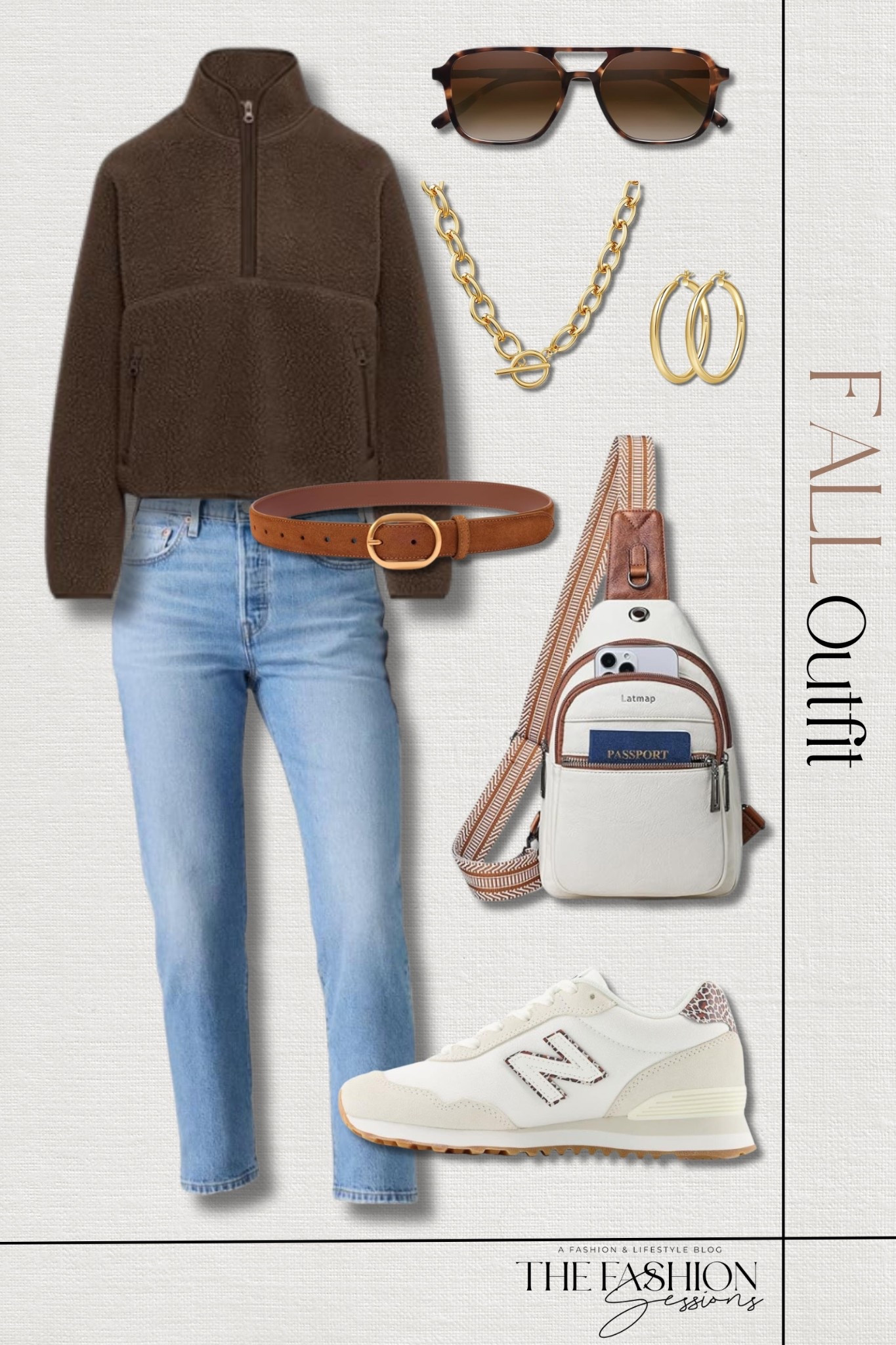 Cute and comfortable fall outfit inspo.
half zip cropped fleece pullover | crop jeans | sling bag | suede belt | retro aviators | New Balance 515 V3 Sneaker | fall outfit | casual outfit

#LTKStyleTip #LTKFindsUnder50 #LTKSeasonal