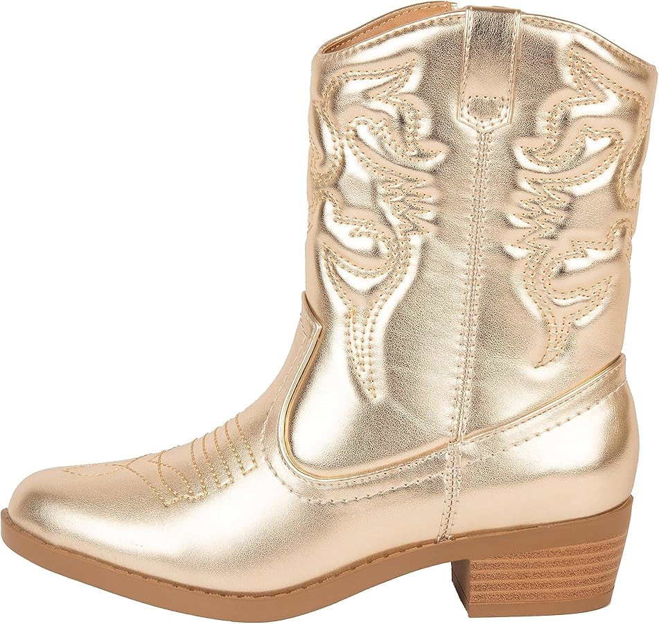 ~ Andie ~ Kids Western Cowboy Stitched Pointe Toe Low Heel Ankle Mid Shaft Fashion Girls Boys Uni... | Amazon (US)