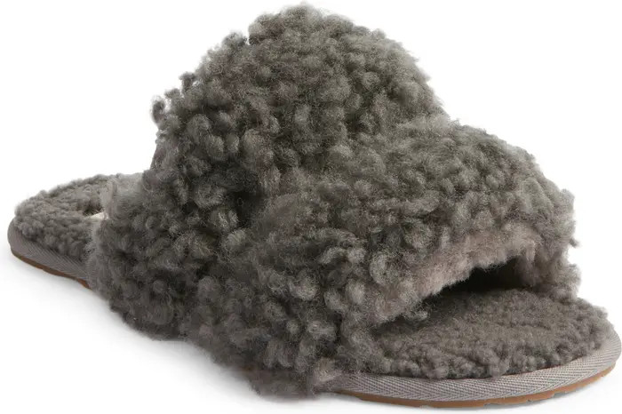 Maxi Curly Genuine Shearling Scuffetta Slipper (Women) | Nordstrom